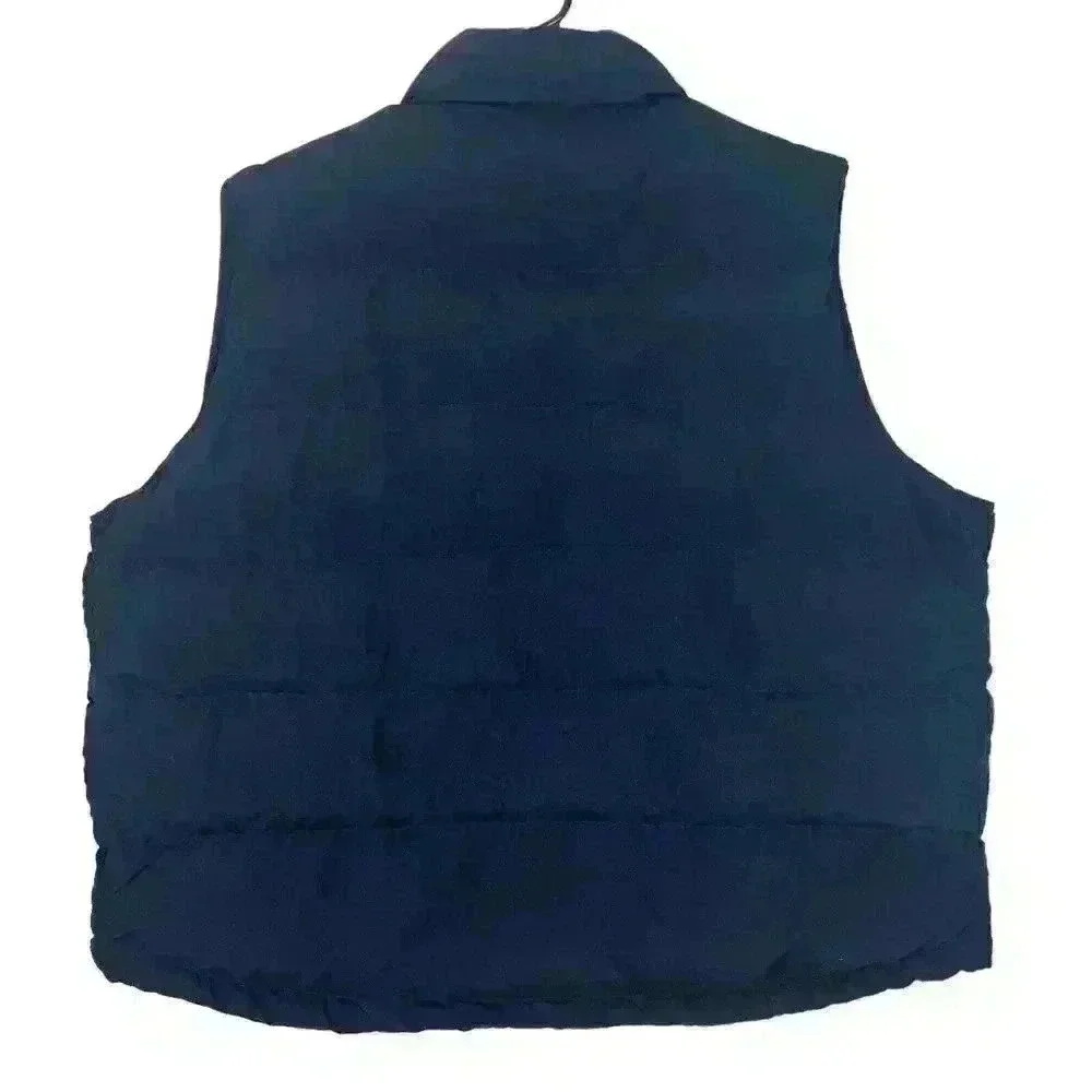 Vintage St Johns Bay Blue Color Mens Puffer Vest Sleeveless Coat Size XL Pockets
